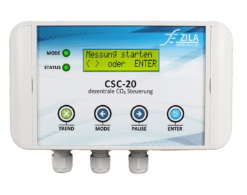 CSC-20 YUGO Decentralised control unit, equipped with a CO2 sensor for needs-based ventilation