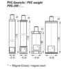 PVC-Gewicht mit Magneteinsatz und Öse für Seilbefestigung