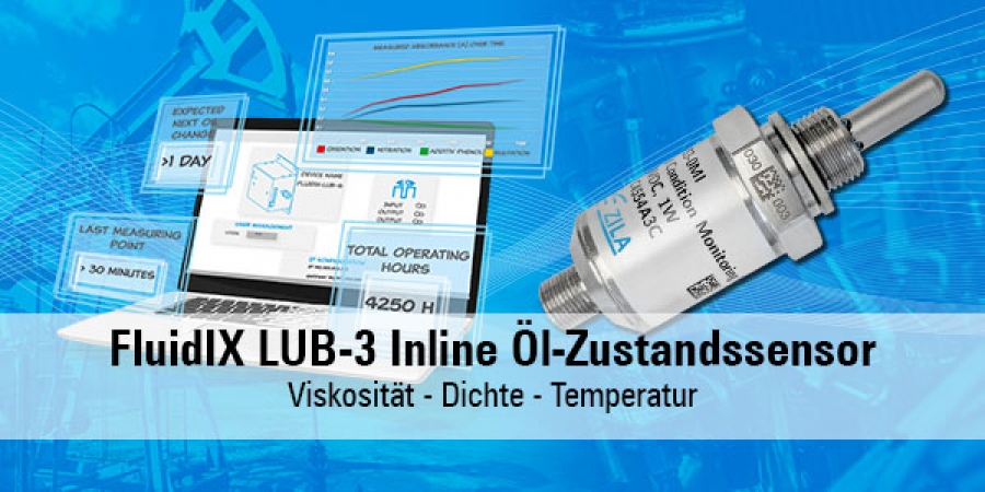 FluidIX Lub-VDT: Inline sensor for monitoring the condition of mechanical fluid properties