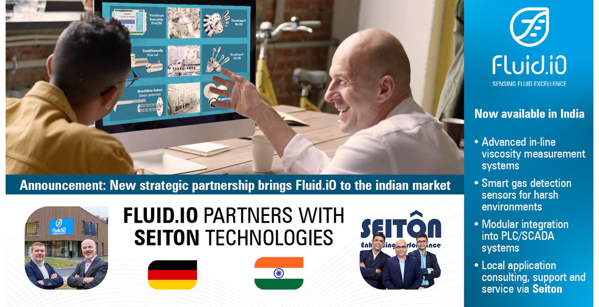 Seiton Technologies wird Fluid.iO Partner in Indien