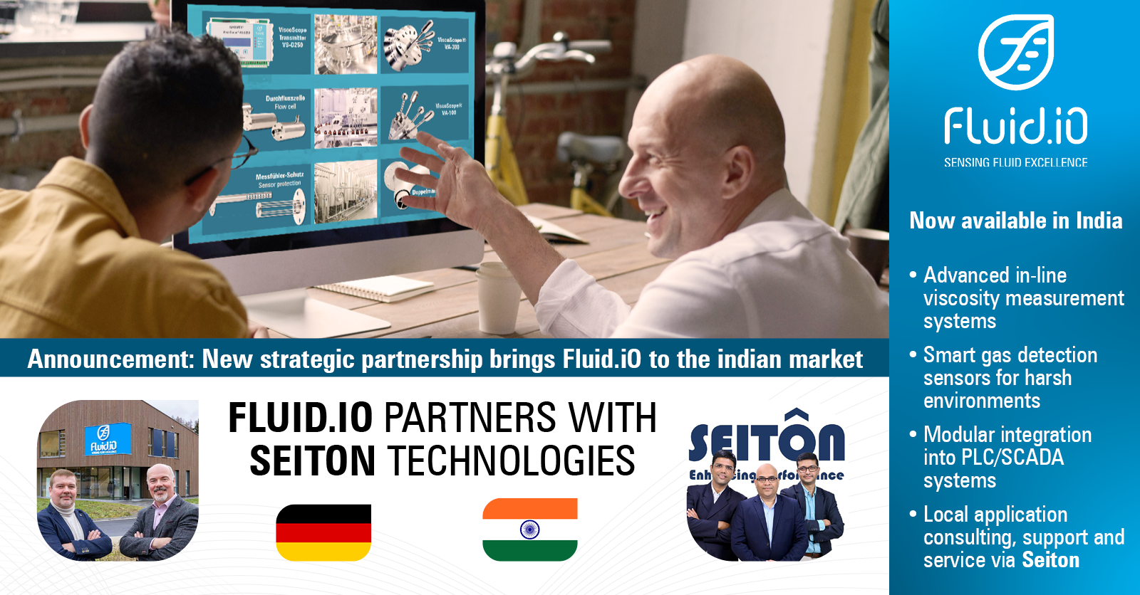 Seiton Technologies wird Fluid.iO Partner in Indien